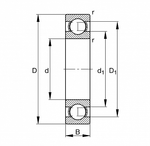 Подшипник шариковый радиальный однорядный 