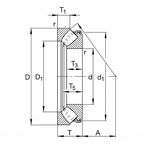 Упорно-радиальный сферический роликоподшипник